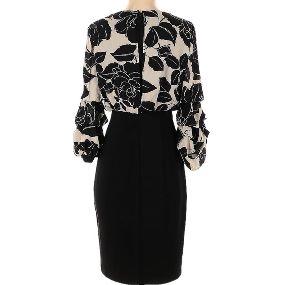 JOSEPH RIBKOFF Floral Motif Dress billowy sleeve style 213126 size 2 - Picture 2 of 2